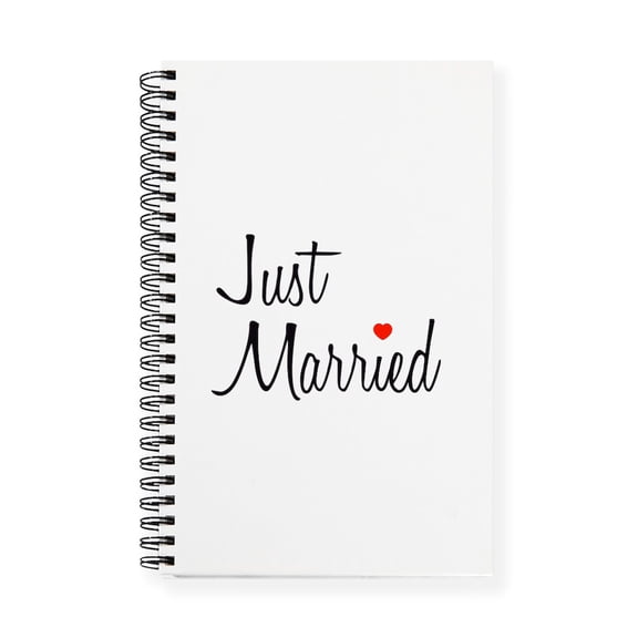 CafePress - Just Married (Black Script W/ Heart) - Spiral Bound Journal Notebook, Personal Diary Graph