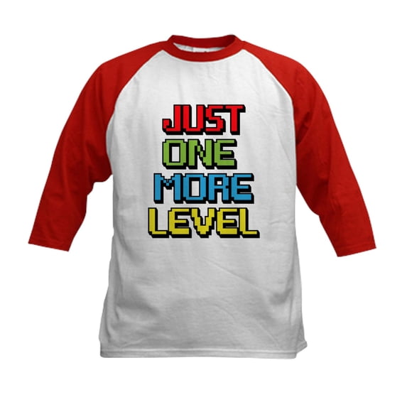CafePress - Just One More Level Baseball Jersey - Kids Cotton Baseball Jersey, 3/4 Sleeve Shirt