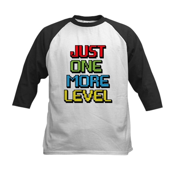CafePress - Just One More Level Baseball Jersey - Kids Cotton Baseball Jersey, 3/4 Sleeve Shirt