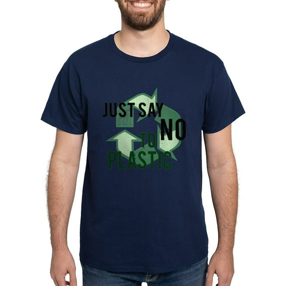 CafePress - Just Say No To Plastic Dark T Shirt - Men's Classic Graphic Cotton T-Shirt