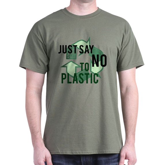 CafePress - Just Say No To Plastic Dark T Shirt - Men's Classic Graphic Cotton T-Shirt