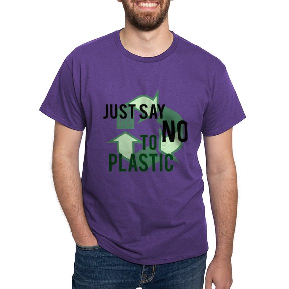 CafePress - Just Say No To Plastic Dark T Shirt - Men's Classic Graphic Cotton T-Shirt