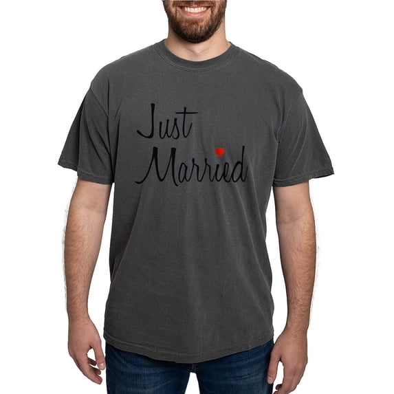 CafePress - Justmarriedheart - Mens Comfort Colors Shirt