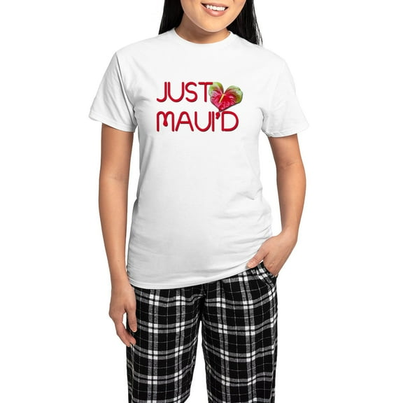 CafePress - Justmauid Pajamas - Women's Short Sleeve Print T-Shirt and Pants Light Cotton Pajama Set