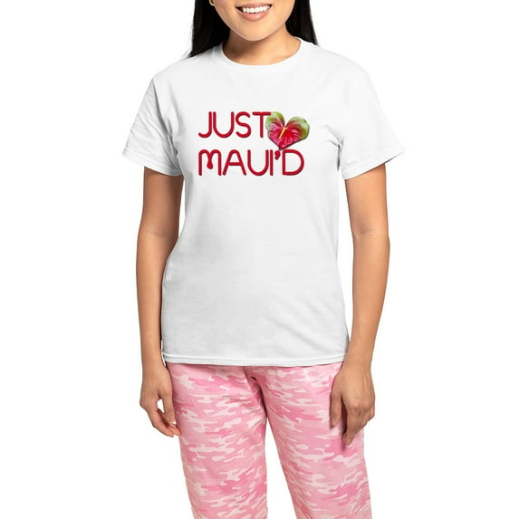 CafePress - Justmauid Pajamas - Women's Short Sleeve Print T-Shirt and Pants Light Cotton Pajama Set
