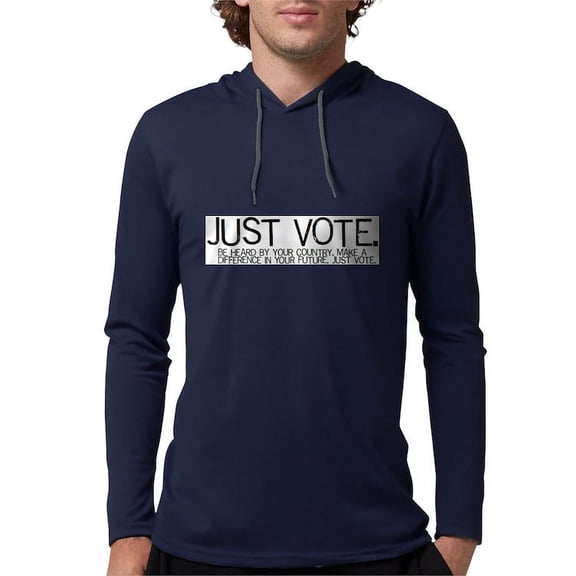 CafePress - Justvotebanner2.Jpg Long Sleeve T Shirt - Mens Hooded Shirt