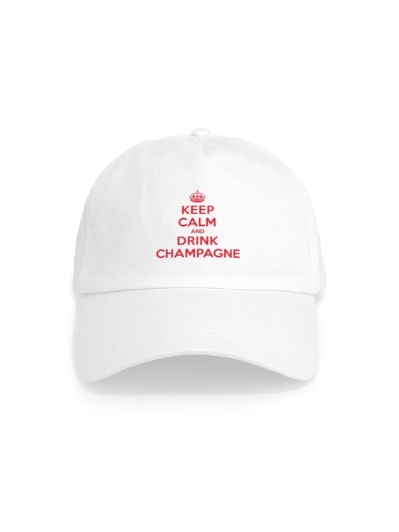 - K C Drink Champagne Cap - Adjustable 100% Brushed Unisex Casual Cotton Baseball Cap, Beige, 1