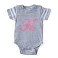 thumbnail image 1 of CafePress - K Pink Initial_Tr - Cute Infant Baby Football Bodysuit, 1 of 3