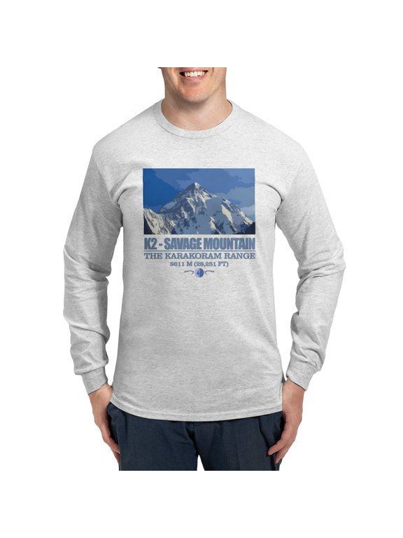 - K2 Savage Mountain Long Sleeve T Shirt - Unisex Cotton Long Sleeve T-Shirt