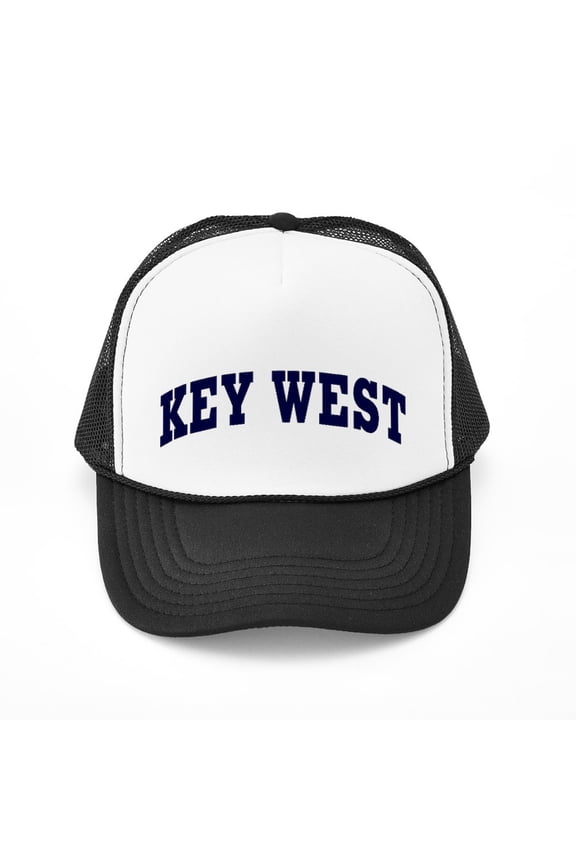 - KEY WEST - Adjustable Unisex Printed Trucker Hat with Mesh Back