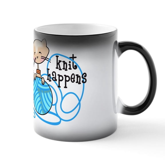 CafePress - KNIT HAPPENS - 11 oz Color Changing Magic Mug