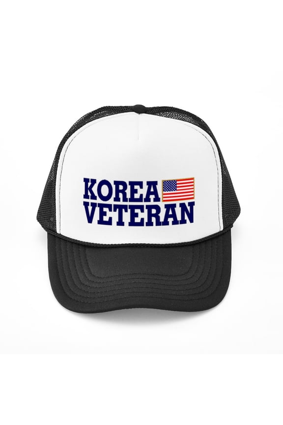 - KOREA VETERAN - Adjustable Unisex Printed Trucker Hat with Mesh Back