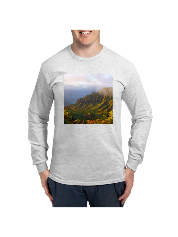 - Kalalau Valley Sunset Long Sleeve T Shirt - Unisex Cotton Long Sleeve T-Shirt