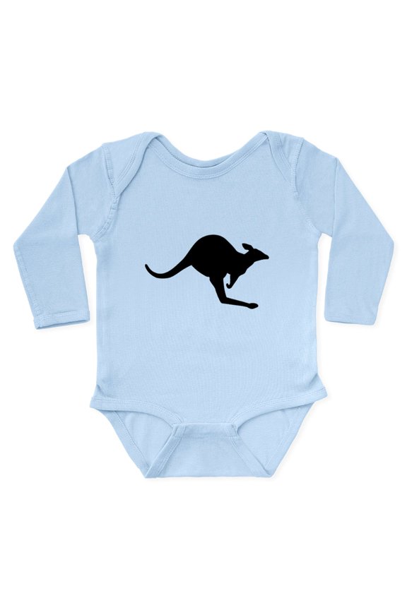 - Kangaroo Body Suit - Long Sleeve Cotton Baby Bodysuit