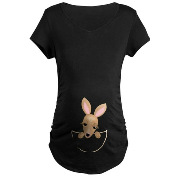 CafePress - Kangaroo Pouch Maternity T Shirt - Maternity Dark T-Shirt