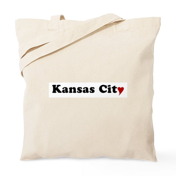 CafePress - Kansas City With Heart Tote Bag - Unisex Canvas Tote Bag, Beige, 1-Piece