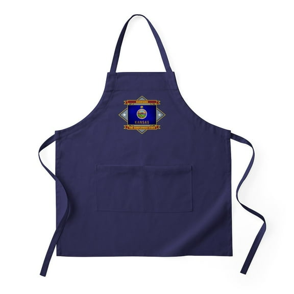 CafePress - Kansas Flag Apron (Dark) - Kitchen Apron with Pockets, Grilling Apron, Baking Apron