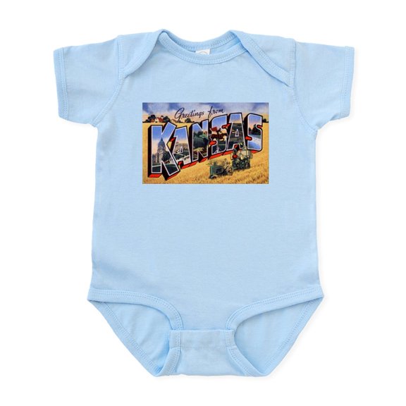 CafePress - Kansas Greetings Infant Bodysuit - Baby Light Bodysuit, Size Newborn - 24 Months
