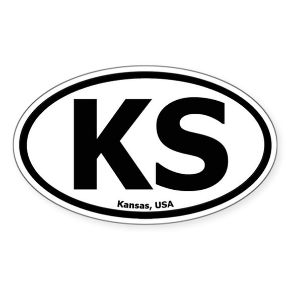 CafePress - Kansas Oval Sticker - Sticker (Oval)