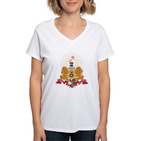 CafePress - Kappa Alpha Order Coat Of Arms T Shirt - Womens Cotton V-Neck T-shirt