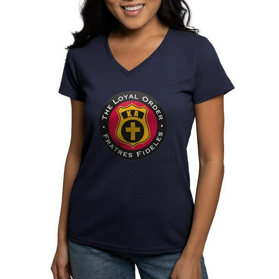 CafePress - Kappa Alpha Order Loyal Order T Shirt - Women's V-Neck Dark T-Shirt