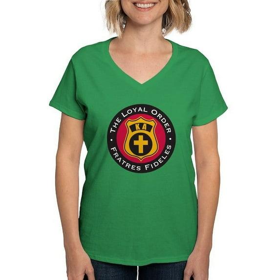 CafePress - Kappa Alpha Order Loyal Order T Shirt - Women's V-Neck Dark T-Shirt