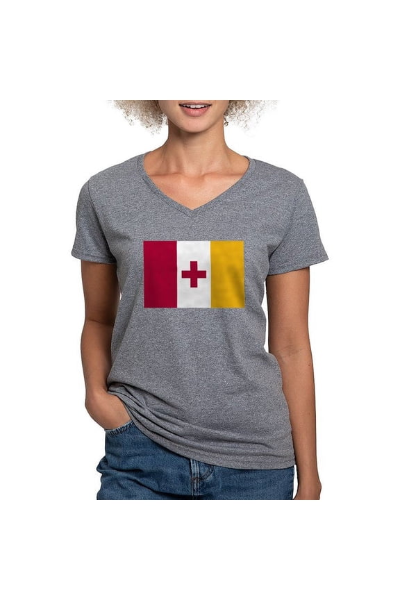 - Kappa Alpha Order Official Flag T Shirt - Women's V-Neck Dark T-Shirt