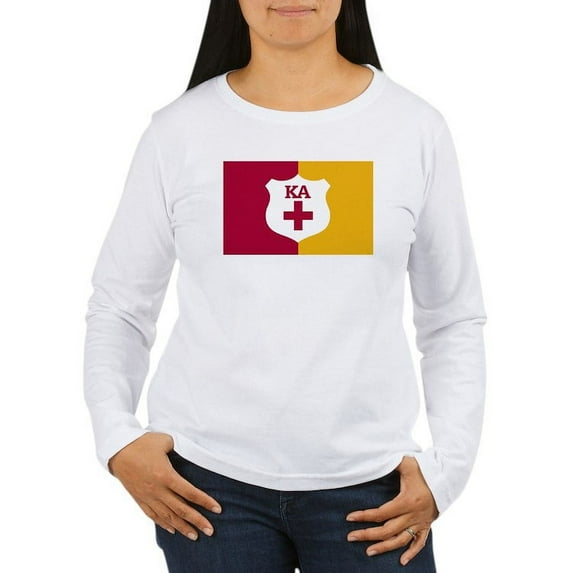 CafePress - Kappa Alpha Order Supplemental Flag Long Sleeve T Shirt - Women's Long Sleeve Graphic Casual T-Shirt