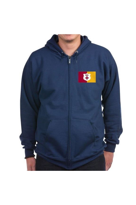 - Kappa Alpha Order Supplemental Flag Sweatshirt - Zip Hoodie, Classic Hooded Sweatshirt with Metal Zipper