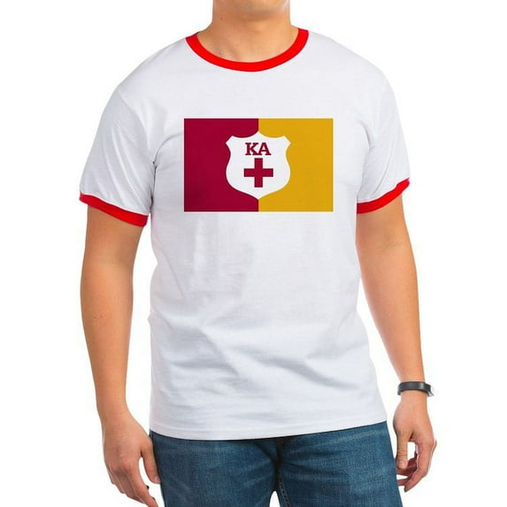CafePress - Kappa Alpha Order Supplemental Flag T Shirt - 100% Cotton Ringed T-Shirt