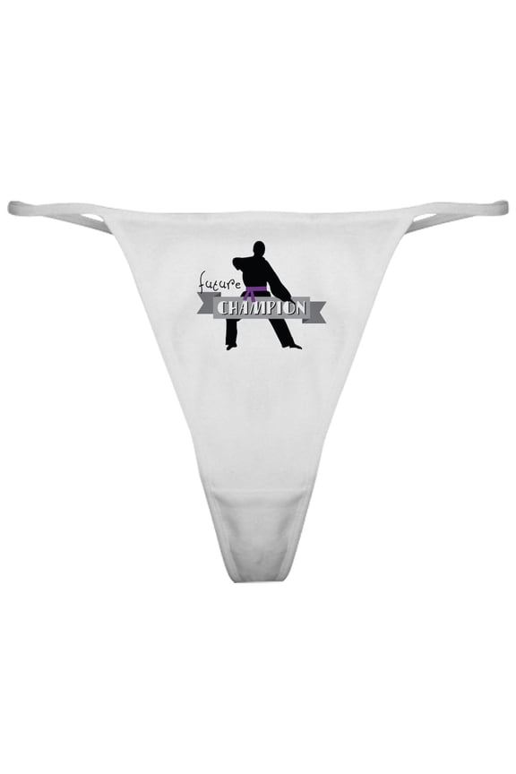- Karate Champion Decal Classic Thong - Women's Novelty Thong Panties Underwear