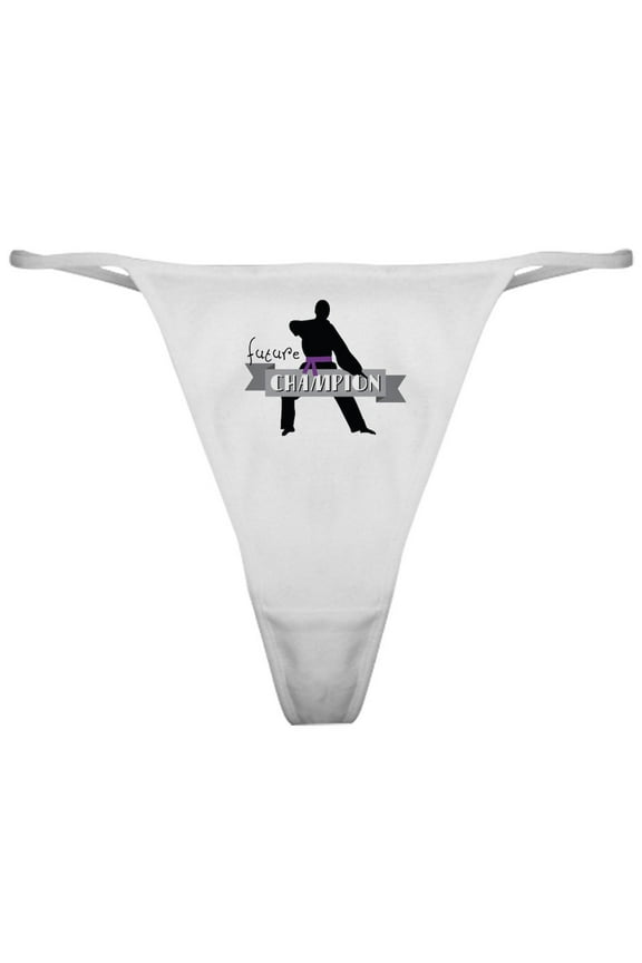 - Karate Champion Decal Classic Thong - Women's Novelty Thong Panties Underwear