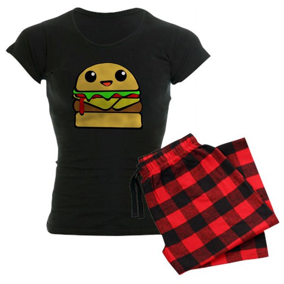 CafePress - Kawaii Cheeseburger - Women's Dark Pajamas