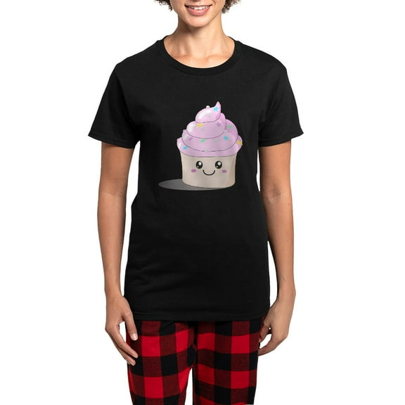 CafePress - Kawaii Cupcake Women's Dark Pajamas - Women's Short Sleeve Print T-Shirt and Pants Dark Cotton Pajama Set