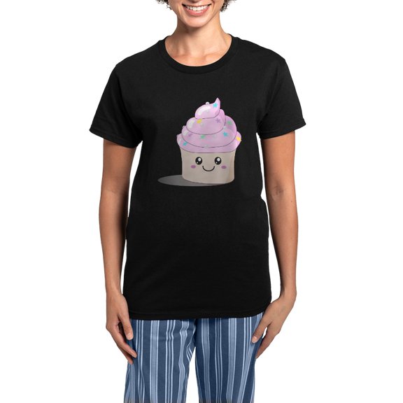 CafePress - Kawaii Cupcake Women's Dark Pajamas - Women's Short Sleeve Print T-Shirt and Pants Dark Cotton Pajama Set