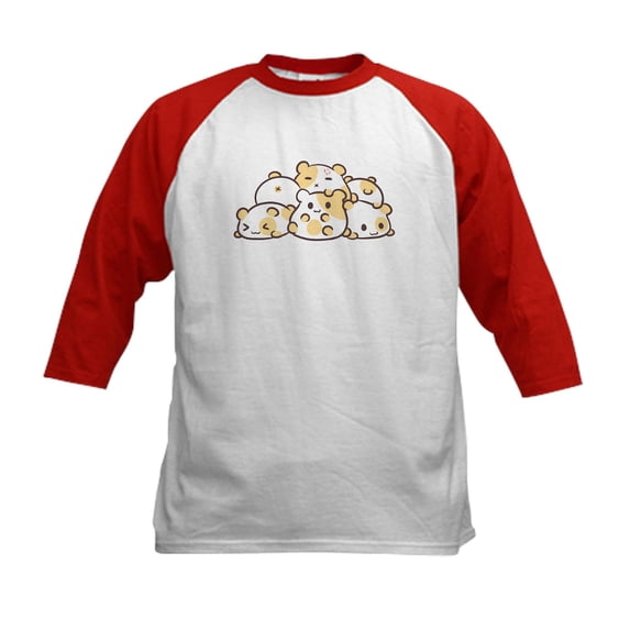 CafePress - Kawaii Hamster Pile Baseball Jersey - Kids Cotton Baseball Jersey, 3/4 Sleeve Shirt