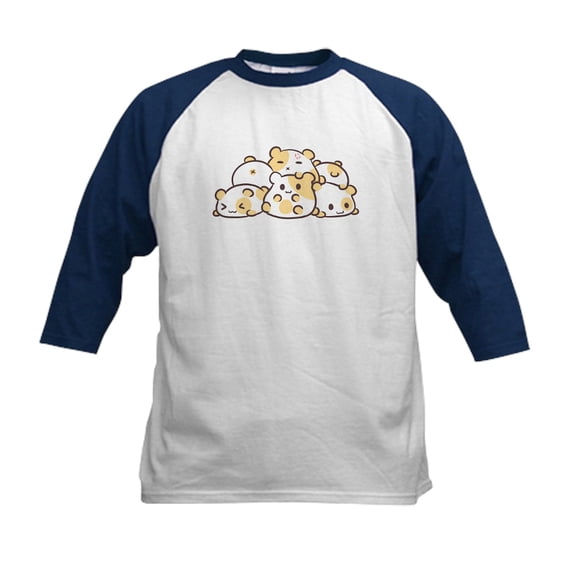 CafePress - Kawaii Hamster Pile Baseball Jersey - Kids Cotton Baseball Jersey, 3/4 Sleeve Shirt