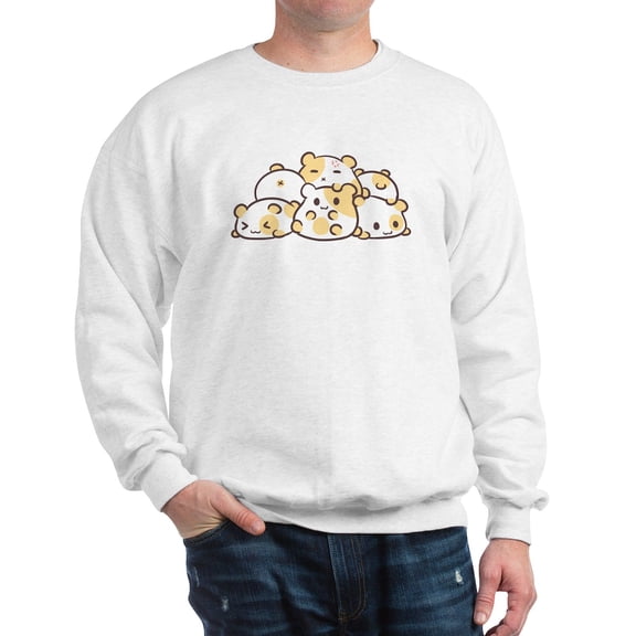 CafePress - Kawaii Hamster Pile Sweatshirt - Crew Neck Sweatshirt