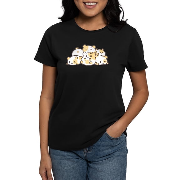 CafePress - Kawaii Hamster Pile T Shirt - Women's Traditional Fit Dark T-Shirt