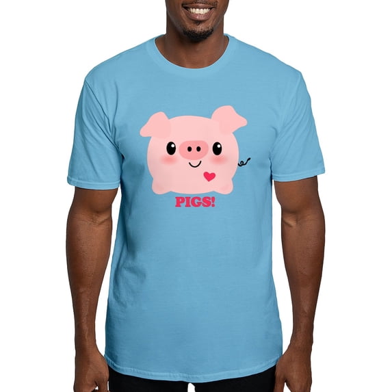 CafePress - Kawaii I Love Pigs Fitted T Shirt - Fitted T-Shirt, Vintage Fit Soft Cotton Tee