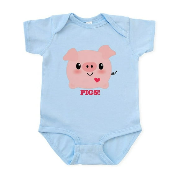 CafePress - Kawaii I Love Pigs Infant Bodysuit - Baby Light Bodysuit, Size Newborn - 24 Months