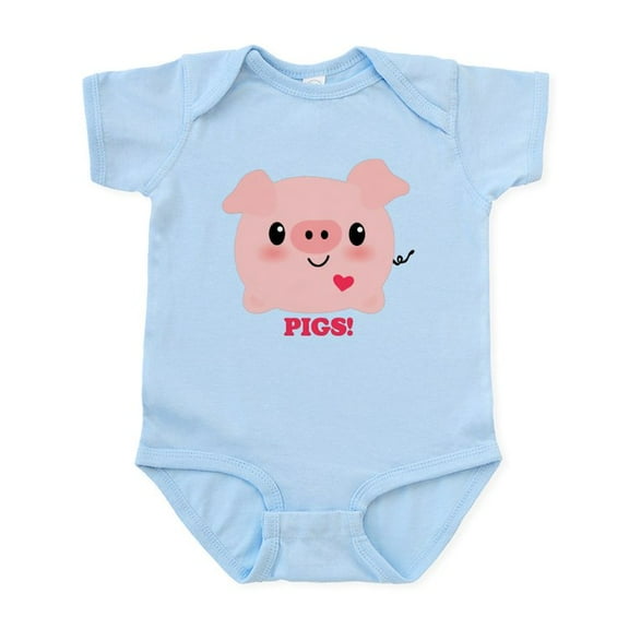 CafePress - Kawaii I Love Pigs Infant Bodysuit - Baby Light Bodysuit, Size Newborn - 24 Months