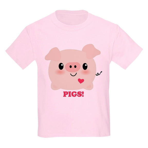 CafePress - Kawaii I Love Pigs Kids Light T Shirt - Light T-Shirt Kids XS-XL