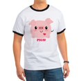 thumbnail image 1 of CafePress - Kawaii I Love Pigs Ringer T - 100% Cotton Ringed T-Shirt, 1 of 4