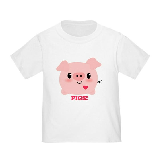 CafePress - Kawaii I Love Pigs Toddler T Shirt - Cute Toddler T-Shirt, 100% Cotton
