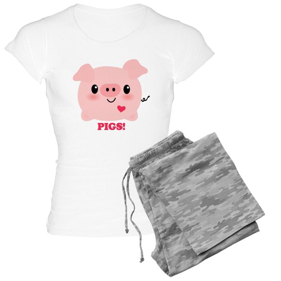 CafePress - Kawaii I Love Pigs - Women's Light Pajamas