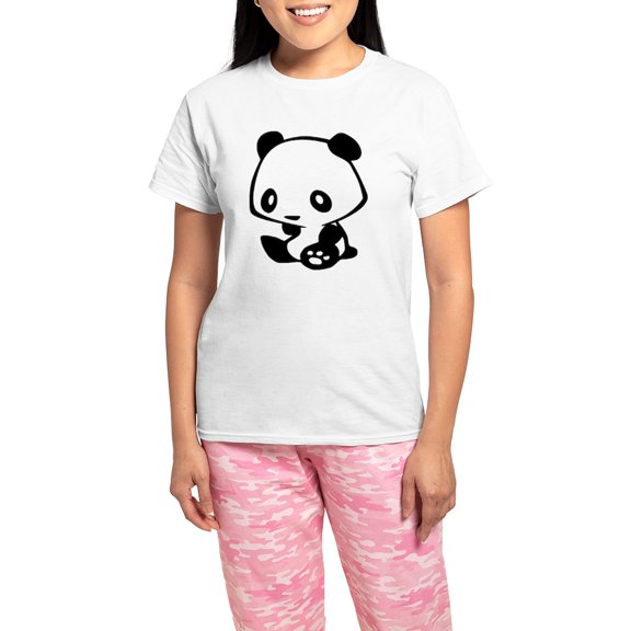 CafePress - Kawaii Panda Women's Light Pajamas - Women's Short Sleeve Print T-Shirt and Pants Light Cotton Pajama Set