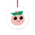 thumbnail image 1 of CafePress - Kawaii Peach -  Round Wood Ornament 4", 1 of 2