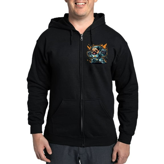 CafePress - Kawaii Style Illustration Men's Zip Up Hoodie - Zip Hoodie, Classic Hooded Sweatshirt with Metal Zipper