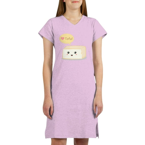 CafePress - Kawaii Tofu Asking People To Lo - Women's Nightshirt
